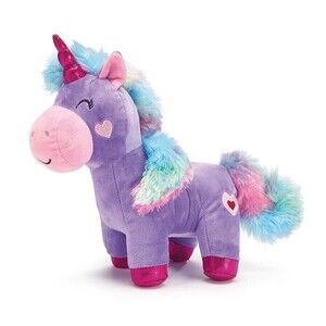 Burton and Burton Purple Plush Unicorn with furry mane and Hearts NWTS